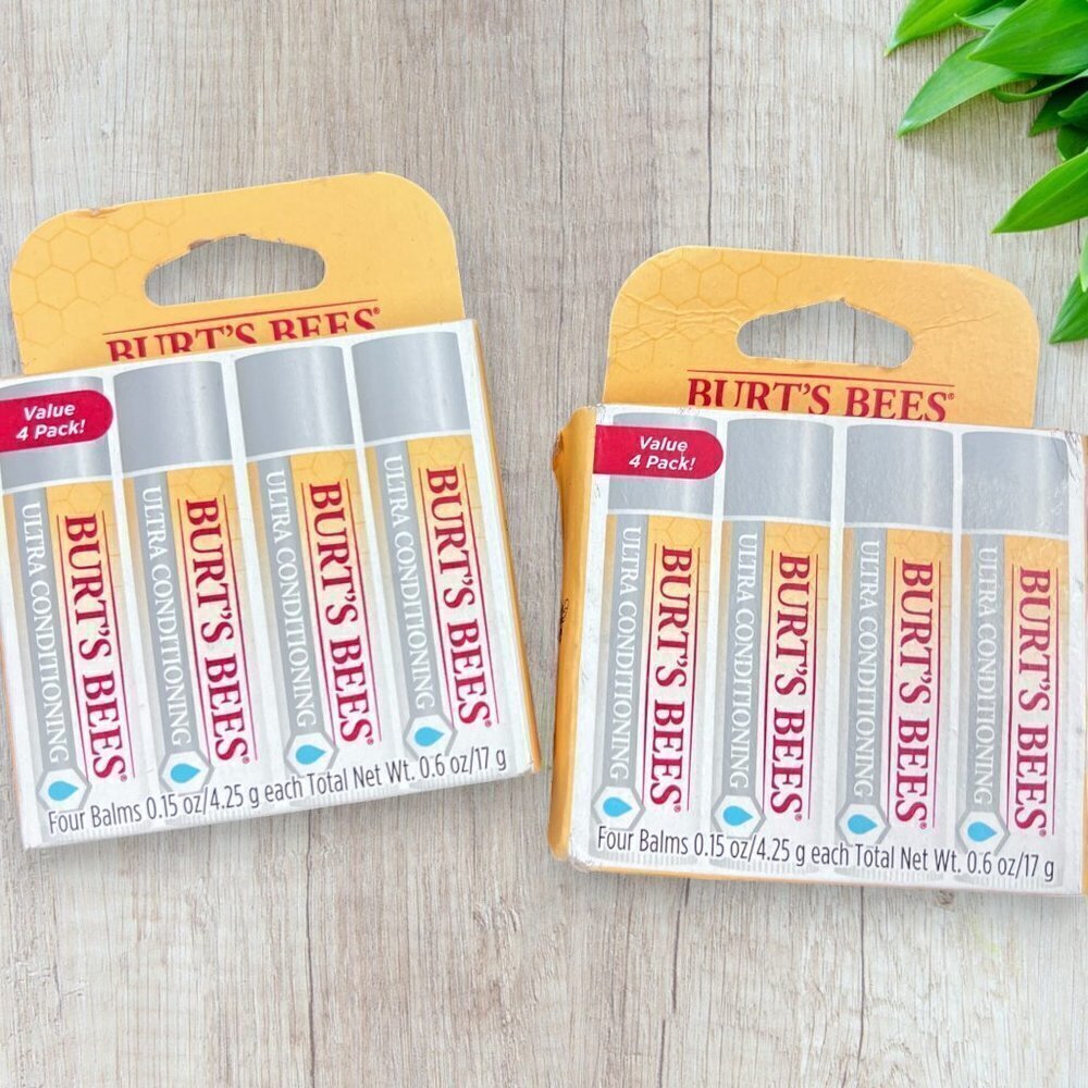 BURTS BEES Lot of 8 ULTRA Moisturizing Hydrating Lip Balm Conditioner Kokum Shea